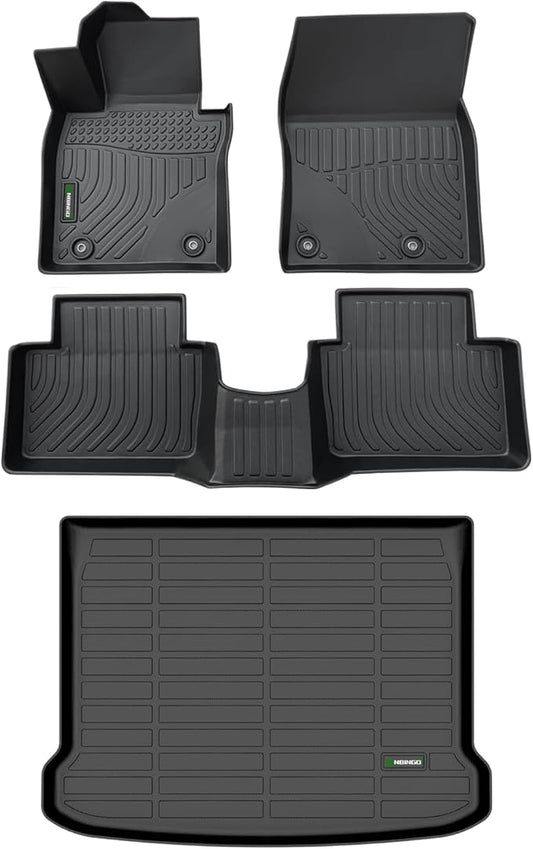 ANBINGO®-Floor Mats & Cargo Liner for Mazda 3 2026-2019 (only for Hatchback) TPE All Weather Car Mats 1st & 2nd Row Mazda 3 Accessories-Black