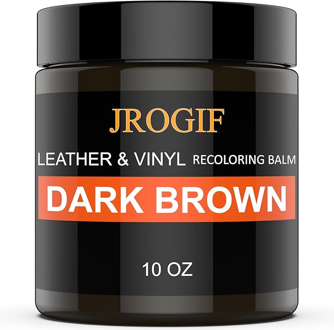 Leather Recoloring Balm, Leather Repair Kit for Furniture, Leather Dye, Leather Color Restorer for Couches, Leather Scratch Remover, Leather Paint for Furniture (10 OZ Dark Brown)