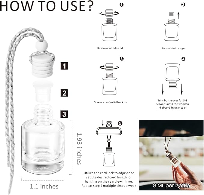 HoogaLife Car Air Freshener Diffuser 2 Pack Hanging Air Freshener Diffuser - Pink Sparkle Champagne Fragrance Oil Air Diffuse r for Car, 45+ Days Long Lasting Fragrance Made in USA (P38)