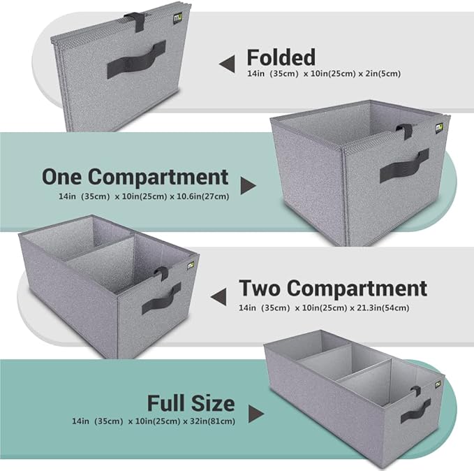 MIU COLOR Trunk Organizer for Car, Car Organizer, Sturdy Trunk Organizer for SUV, Non-Slip Bottom, Storage Organizer for Sedans, Van, Jeep, Grocery, Large 3 Compartments, Blue 32"×13"×10.6"