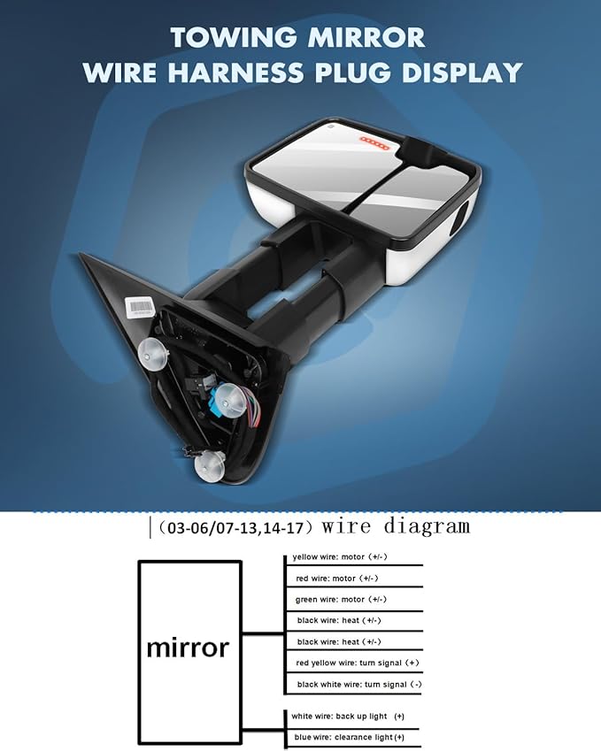 ECCPP Towing Mirrors Fit For 2003-2006 For Chevy Silverado For GMC Sierra A Pair Of With Dynamic Running Light Arrow Signal Width Reversing Lights Power Operation Heated
