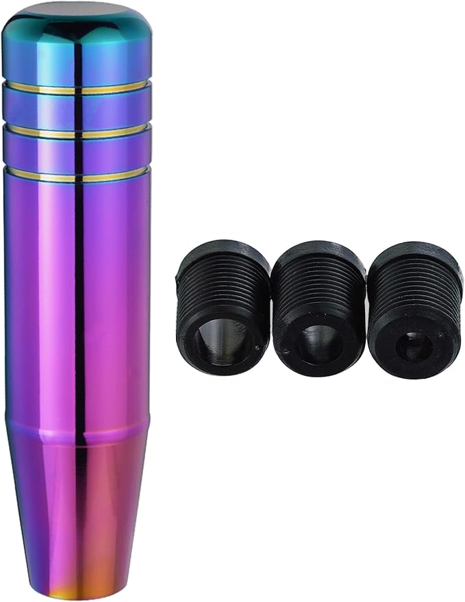 Abfer 5" Heavy Weighted Shifter Knob, Aluminum Alloy Car Gear Lever Metal Stick Shift Handle Fit Most Automatic Manual Vehicle (Multicolor)