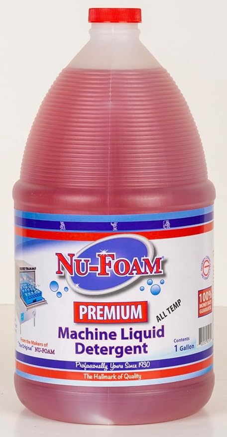 Nu-Foam Premium Commercial Dishwasher Detergent and Rinse Aid Set, 1 Gallon Each