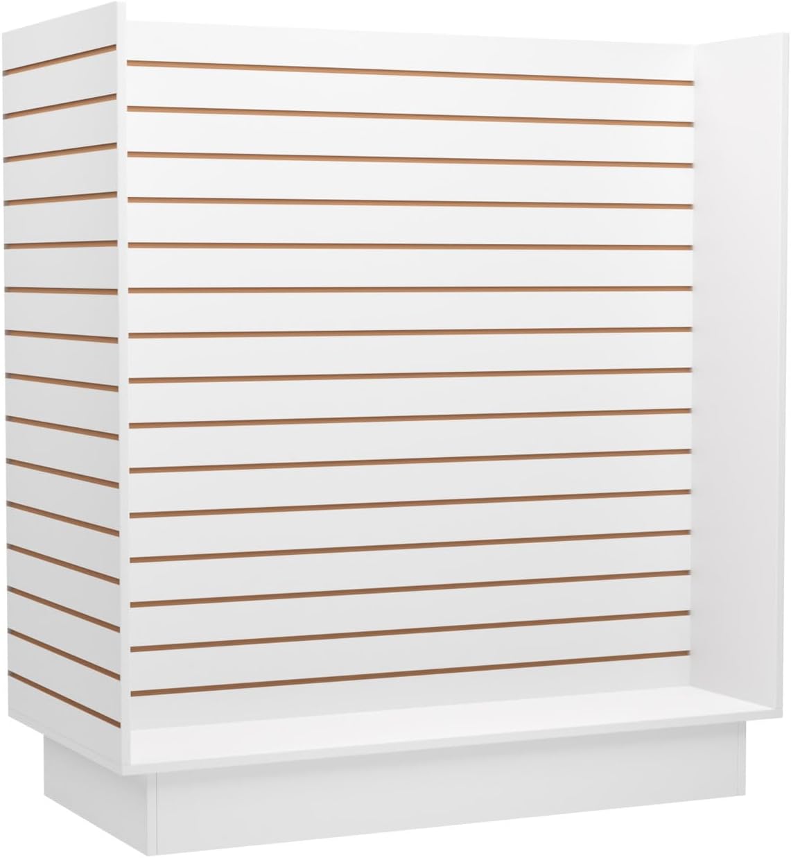 WISDOMFUR H-Unit Slatwall Gondola Display – 4 ft White Freestanding Retail Fixture for Merchandising, Store Displays & Showrooms