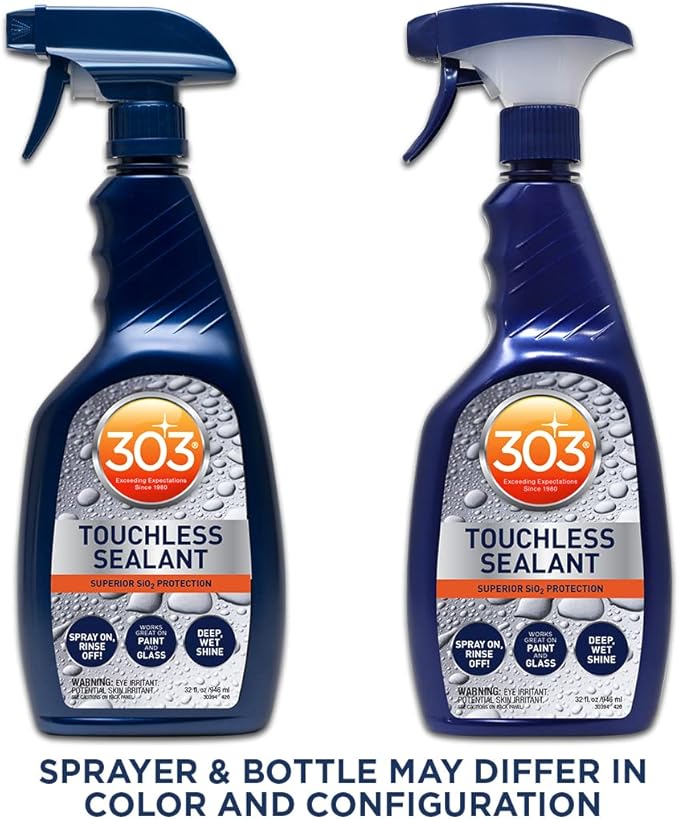 303 Products Touchless Sealant - SiO2 Water Activated Paint & Glass Protection - Spray On, Rinse Off - Lasts 2X Longer Than W- Deep, Wet Shine, 32 fl. oz. (30394CSR)