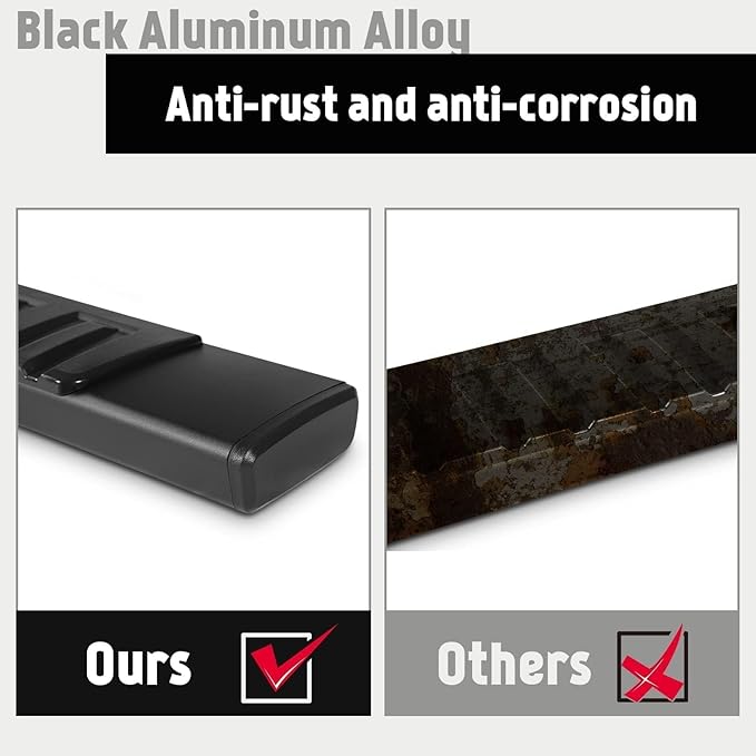 PZ 6" Crew Cab Running Boards for 2019-2025 Chevy Silverado/GMC Sierra 1500, 2020-2025 2500HD 3500HD Black Aluminum Alloy Side Steps Rails Nerf Bars