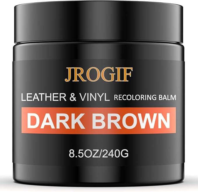 Leather Recoloring Balm, Leather Repair Kit for Furniture, Leather Dye, Leather Color Restorer for Couches, Leather Scratch Remover, Leather Paint for Furniture (Dark Brown)