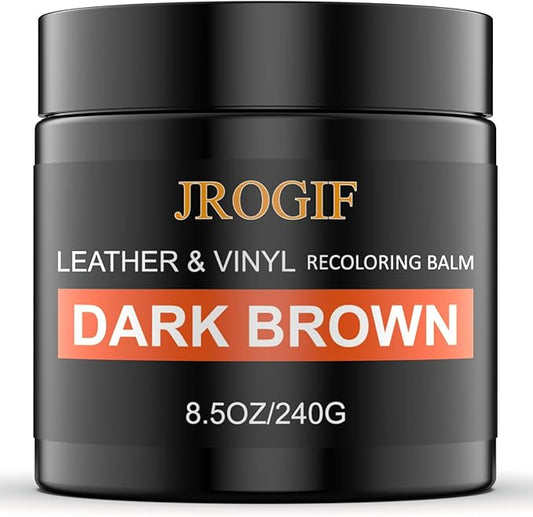 Leather Recoloring Balm, Leather Repair Kit for Furniture, Leather Dye, Leather Color Restorer for Couches, Leather Scratch Remover, Leather Paint for Furniture (Dark Brown)