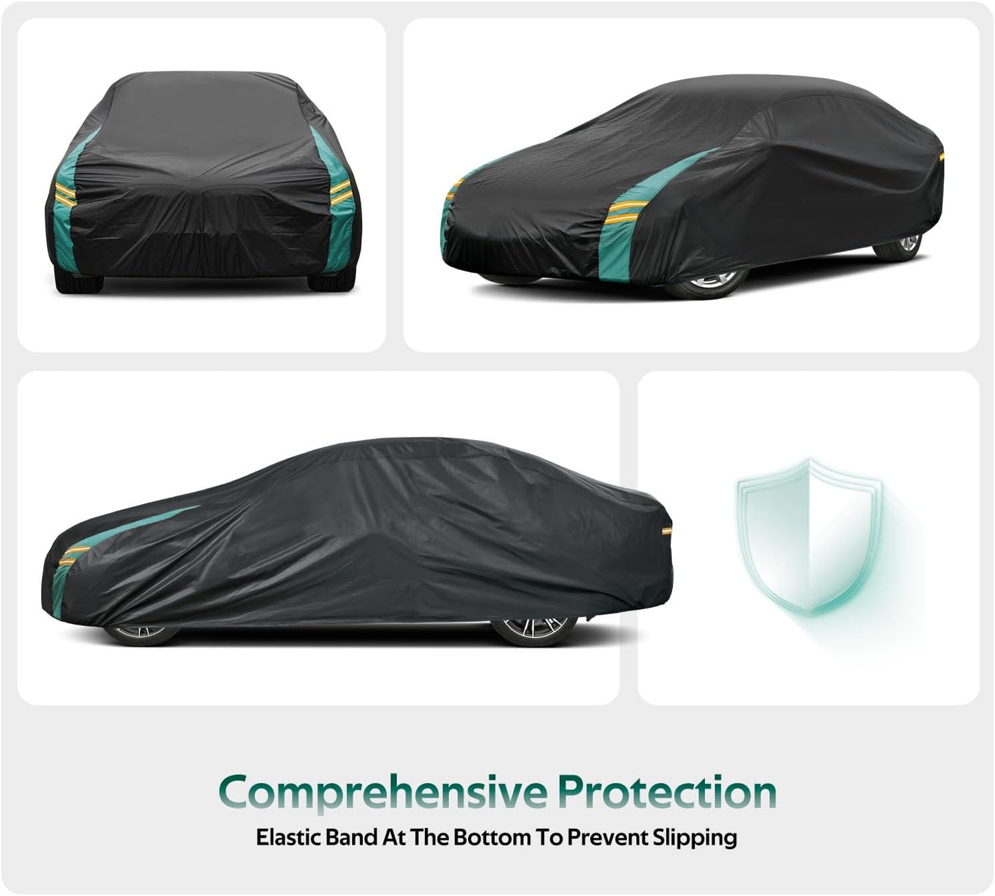 Car Cover Waterproof All Weather for Automobiles, Outdoor Full Exterior Covers for Sedans (Length: 186"-193") Rain Winter Sun Protection. Universal Fit for Toyota Camry, Honda Accord, etc.