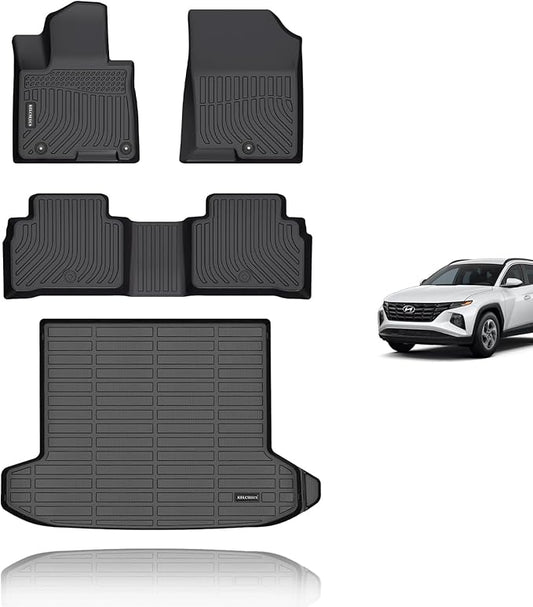 KELCSEECS® Floor Mats & Cargo Liner for 2026 2025 2024 2023 2022 Hyundai Tucson(Not Fit Hybrid) All Weather Car Mats Cargo Mat Floor Liners Trunk Mat Hyundai Tucson Trunk Liner Accessories Black
