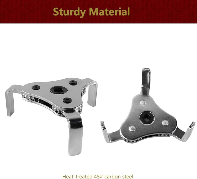 Moker Universal Oil Filter Wrench Adjustable, 3 Jaw Oil Filter Remover Tools fits Filters from 2-1/8 To 4-1/2 inches(54-115mm),w/Quick Release Ratchet, Oil Filter Change Set, Ideal for Engine Filters