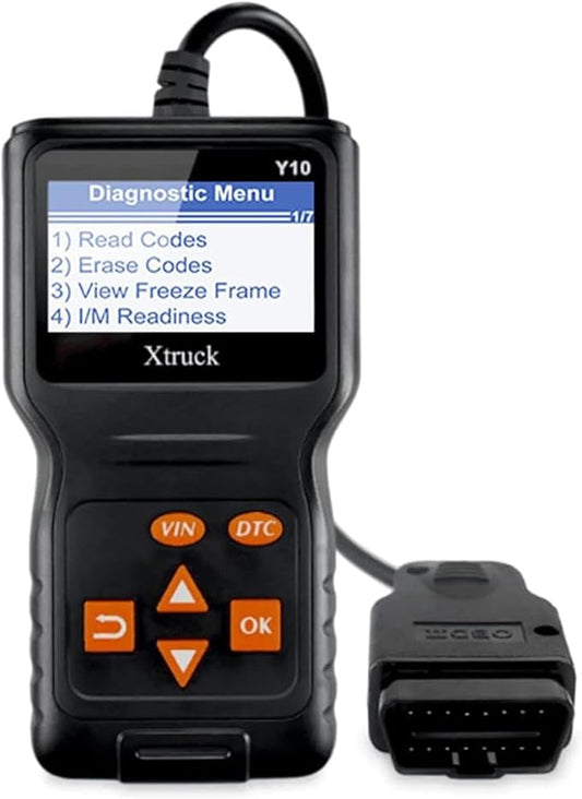 Y10 Universal OBD2 Scanner Check Engine Light Car Code Reader, OBDII Diagnostic Scan Tool Read and Clear Erase Codes, Get Vehicle Information, Data Flow, Real-time Curve