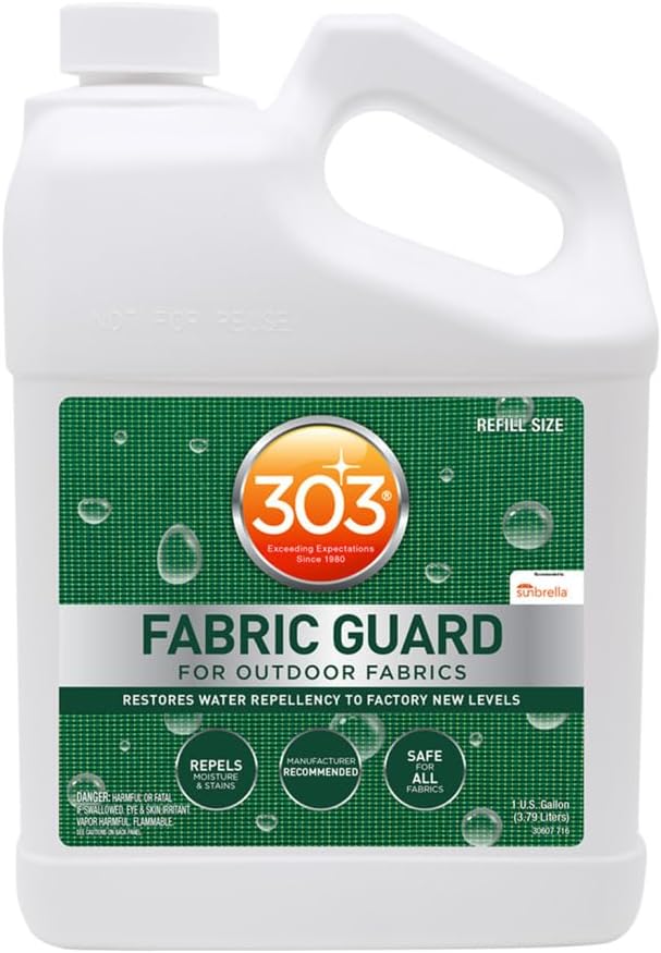 303 Products Fabric Guard – Water Repellent & Stain Shielding Fabric Spray, Safe for All Outdoor Upholstery, Easy to Use, Manufacturer Recommended Protectant Spray, 1 Gallon