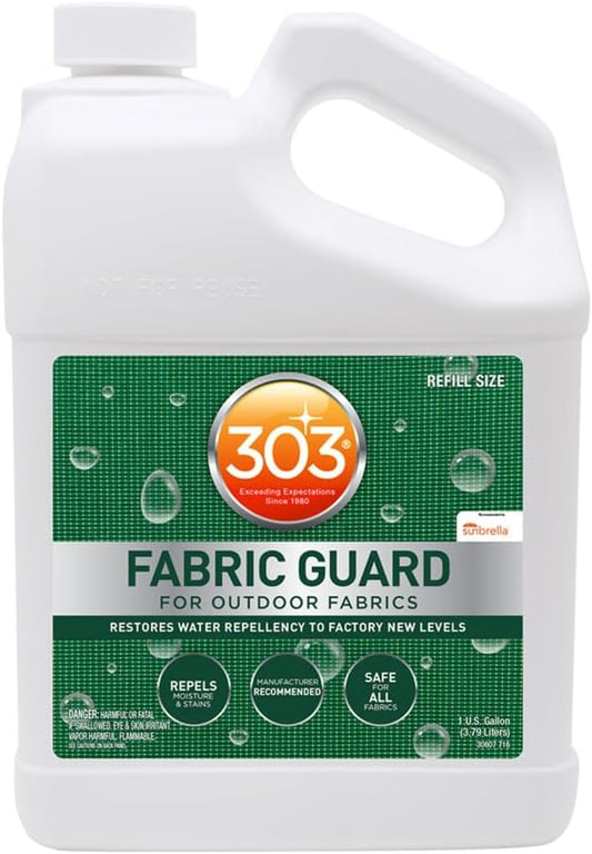 303 Products Fabric Guard – Water Repellent & Stain Shielding Fabric Spray, Safe for All Outdoor Upholstery, Easy to Use, Manufacturer Recommended Protectant Spray, 1 Gallon