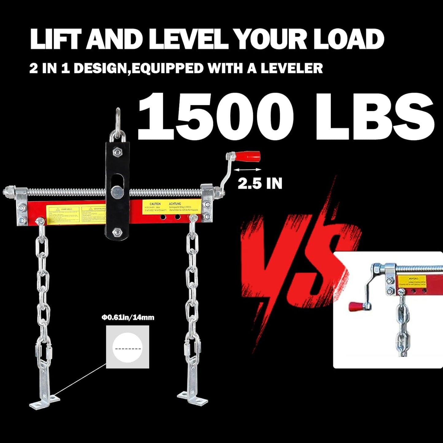 5000LBS Folding Hydraulic Engine Hoist with Lever, Heavy-Duty Cherry Picker Shop Crane with 6 Casters, Engine Lifter for Garage, Workshop & Warehouse, Red