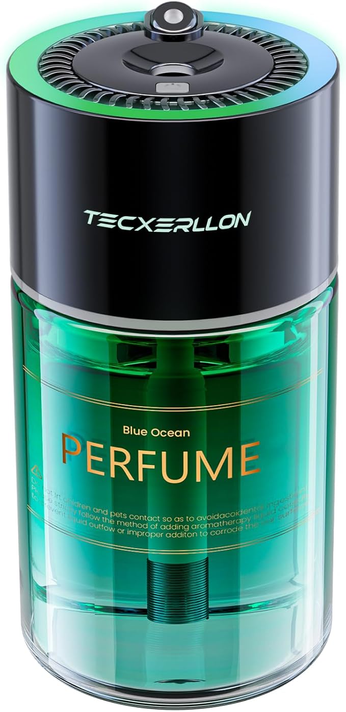 Car Air Freshener, Car Diffuser with RGB Ambient Light & Starry Ceiling, 4 Smart Scent Modes, 120-Day Runtime, Auto On/Off,USB-C Rechargeable, Ocean-Inspired Fragrance, 120ML