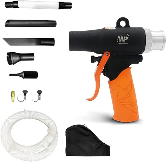 Function Power Vacuum,WP WORKPAD Blow/Suction Dual-purpose Dust Blowing Gun Pneumatic Cleaning Tool with Different Nozzle Attachments