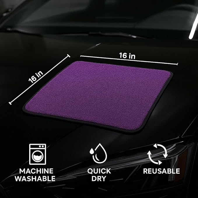 6 Pack Reusable Pak Details Micro Fiber Towels Car Detailing | 16x16 Ultra-Absorbent & Dual-Sided Car Microfiber Towel for Polishing, Wax Removal & Buffing | Lint & Streak-Free | Auto Cleaning Cloths