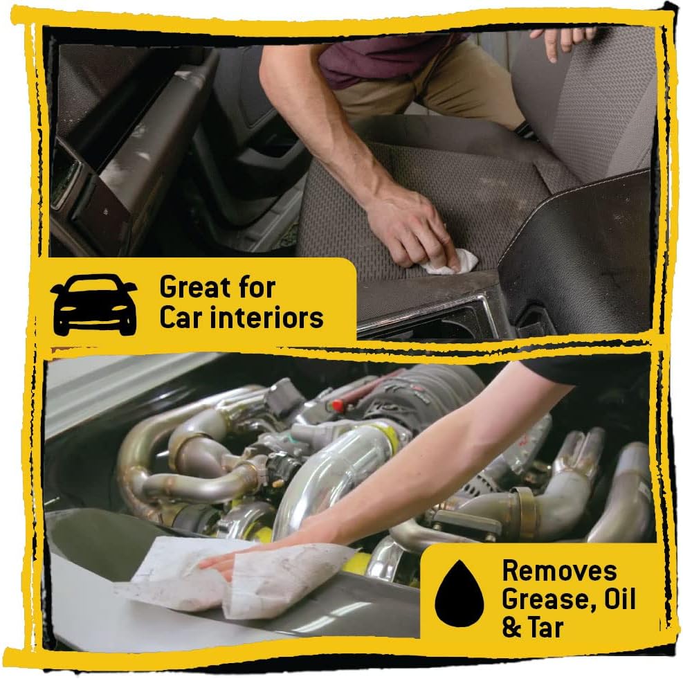 Tub O' Towels Heavy-Duty Multi-Surface Cleaning Wipes, 7" x 8", 40 Count Canister, Removes Grease, Grime, and Tough Stains, Durable Disposable White Wipes for Home, Garage, and Outdoor Cleaning Tasks