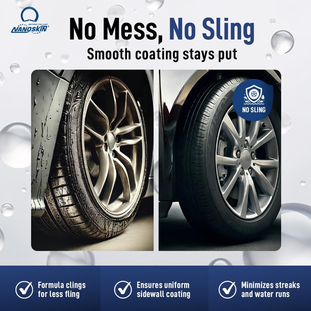 Nanoskin Black Beauty Tire Shine & Conditioner 5 Gallons - Water-Repellent & UV Resistant - Non-Greasy Finish - Restores Black Look | Works with Manual & Automatic Applicators for Cars, Trucks, SUV