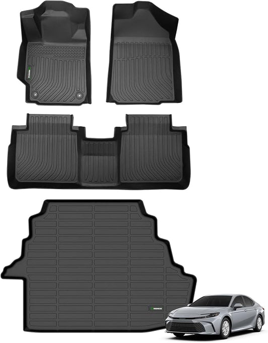 ANBINGO®-Floor Mats & Cargo Liner for Toyota Camry 2007-2011 (Fit for CE/LE/SE/XLE) Gas Only All Weather Protection TPE Heavy Duty Non-Slip Automotive Camry Floor Liners Accessories, Black