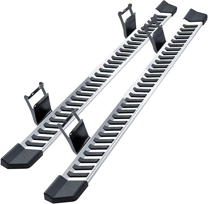COMNOVA Pair Running Board Nerf Bar Compatible with 2015-2025 Ford F150 Super Cab（3/4 Size Rear Doors） Rocker Slider Side Steps, Width 6 Inches V Style with OE Style Brackets.