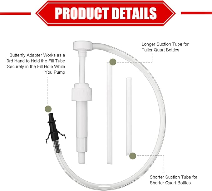 1 Set Transmission Fuel Pump Kit, Car Lower Unit Gear Oil Extractor for Differential & Transmission, Manual Hand Push Change Oil Kit, 8cc Per Pumps Stroke Fuel Dispenser (White)