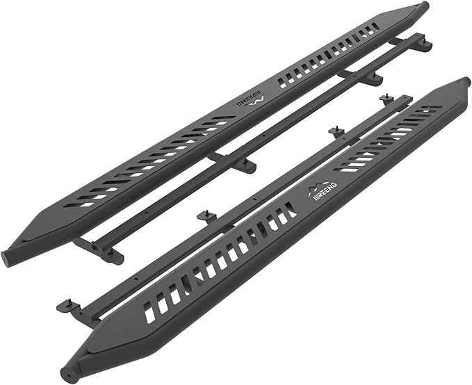 Heavy-Duty Running Boards for 2024 2025 Tesla Cybertruck, Side Steps with Mounting Brackets, Textured Black, No Drilling
