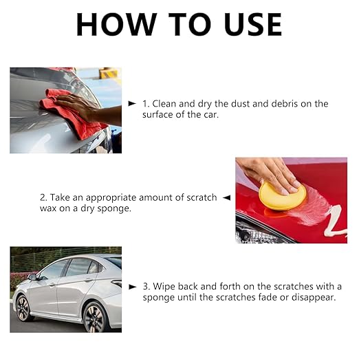 2025 Upgrade Scratch Remover for Vehicles, Car Scratch Remover, Car Scratch Repair Paste for Deep Scratches, Car Paint Scratch Repair Scratch Remover Kit with Wipe and Sponge (2 PCS)
