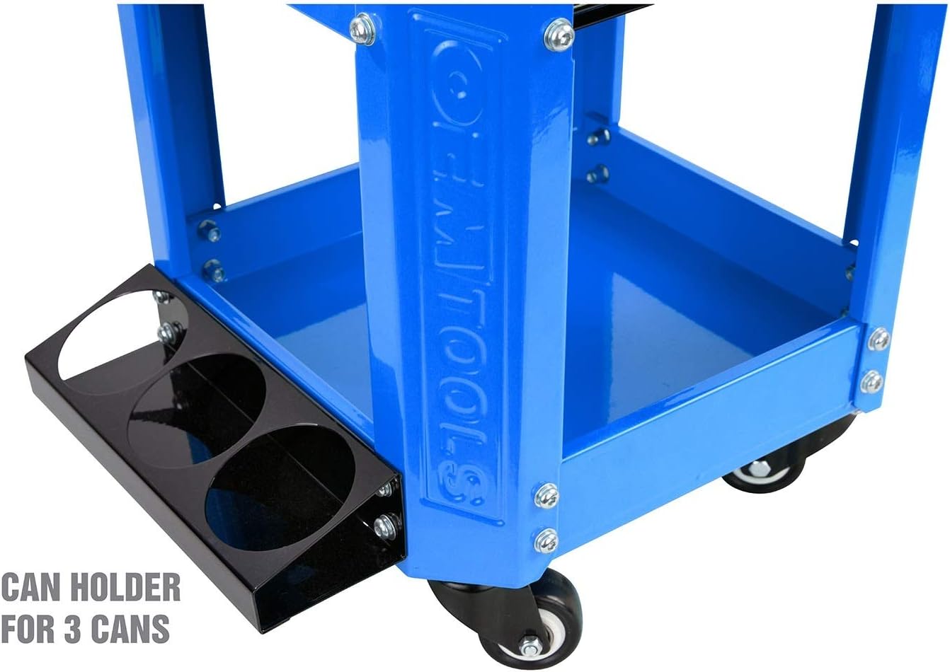 OEMTOOLS 24996 Blue Workshop Creeper Seat, Rolling Stool with Tool Storage, Mechanic Stool for Garage Work, 280 lb Capacity
