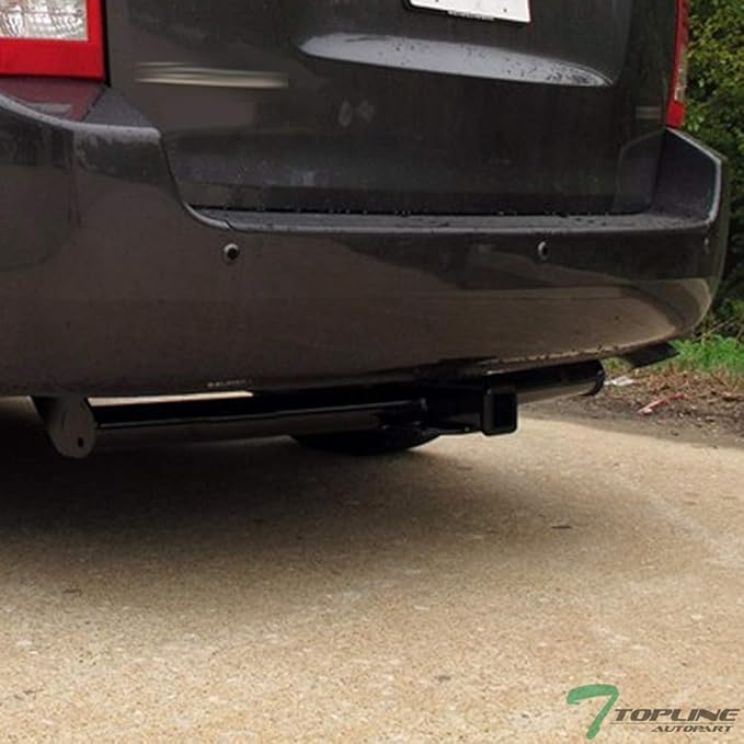 Class 3 III Black 2" Receiver Tube Rear Bumper Trailer Tow Hitch Towing Mount Compatible with 06-10 Sedona Long Wheel Base/for 11-14 Sedona/for 07-08 Entourage