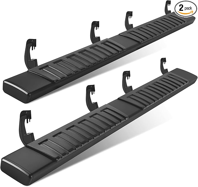 Running Boards Compatible with 2007-2018 Chevy Silverado 1500 Crew Cab Black Aluminum Alloy Side Steps Nerf Bars(only for Gasoline