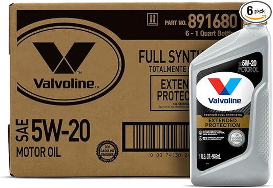Valvoline Extended Protection Full Synthetic Motor Oil SAE 5W-20 1 QT, Case of 6