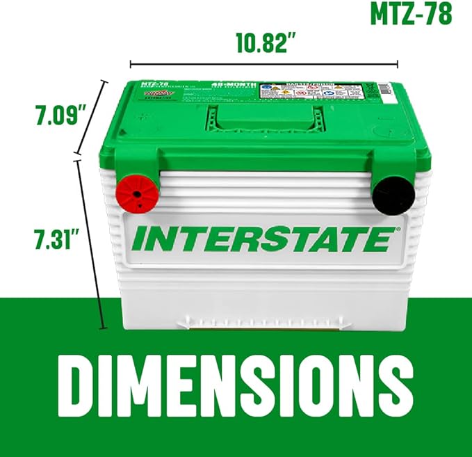 Interstate Batteries Automotive Battery 12V 62Ah 800CCA (MTZ-78) Automobile SLI AGM Starting Replacement Battery (Group Size 78) Cars, SUVs, Sedans, Trucks