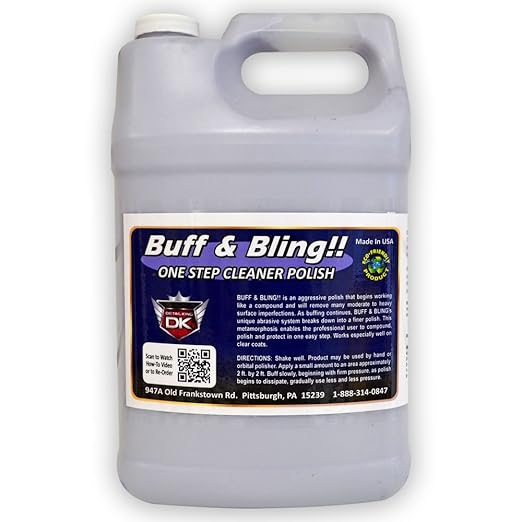 Detail King Buff & Bling!! - One Step Compound & Polish in 1 - Buff Out Scratches & Polish Your Paint to A Dazzling Gloss!(Gallon)