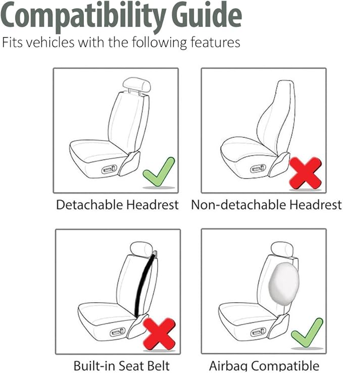 FH Group Automotive Car Seat Covers Front Set Premium 3D Air Mesh Front Seat Covers, Airbag Compatible Universal Fit Interior Accessories for Cars Trucks and SUVs - Beige