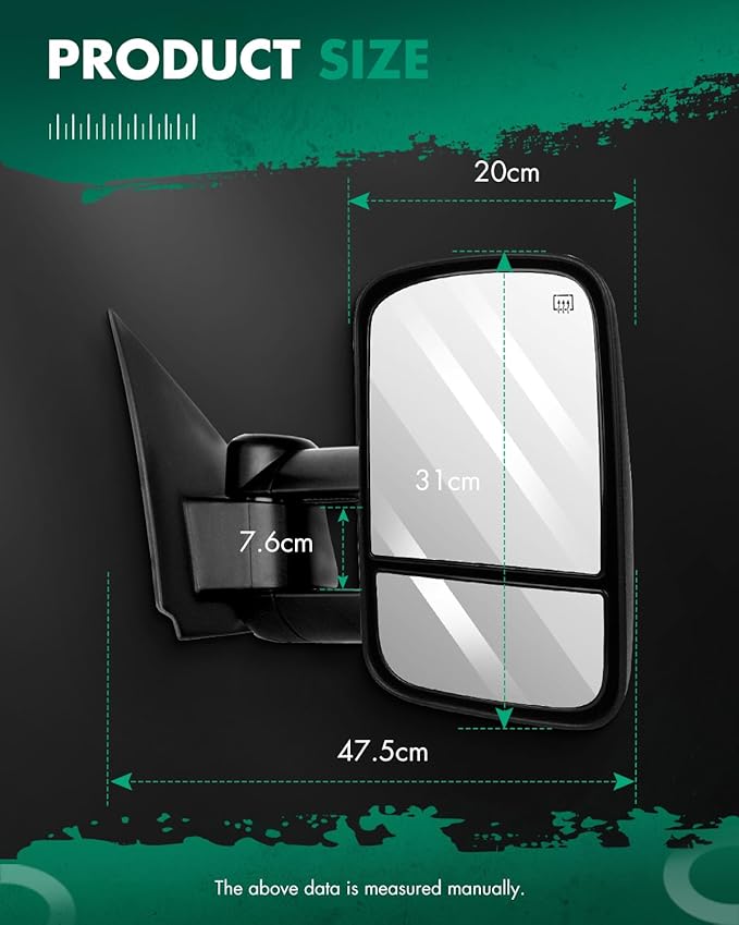 SCITOO Towing Mirrors fit 2014-2017 for Chevy Silverado for GMC Sierra 1500 2015-2016 for Silverado for Sierra 2500HD 3500HD Pickup Tow Mirror Power Heated