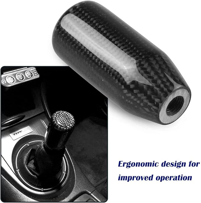RYANSTAR Universal Gear Shift Style Knob,Car Modified Carbon Fiber Stand Head Manual Transmission Shift Lever Knob Head Wave Stick Shift Knob