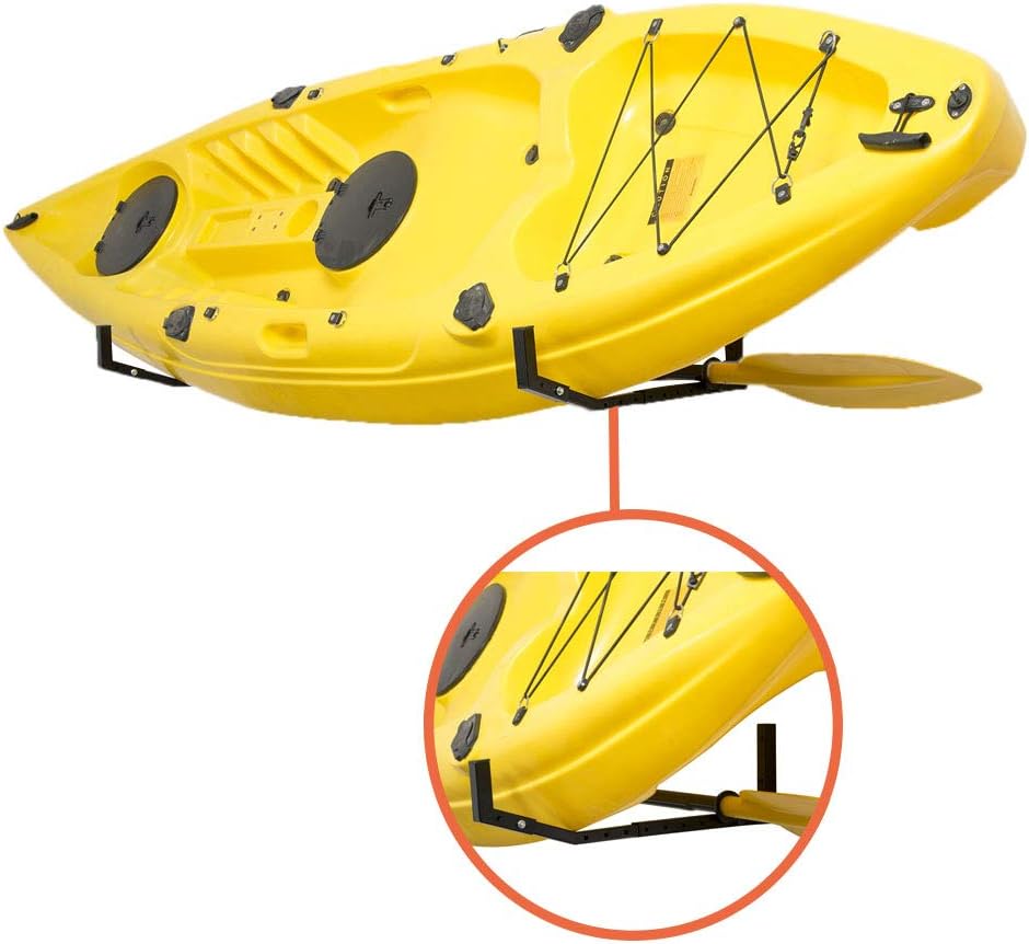 Wallmaster Kayak Storage Hooks Hangers, Adjustable Kayak Garage Storage Rack Wall Mount Heavy Duty Hooks for Canoe, Kayak, Paddle Board, Surfboard, Snowboard