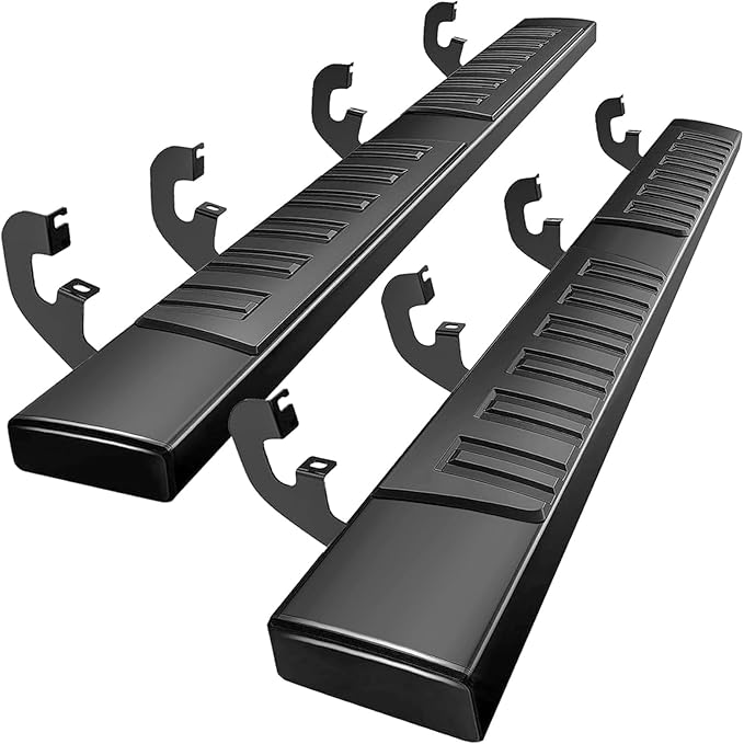 PZ 6" Crew Cab Running Boards for 2019-2025 Chevy Silverado/GMC Sierra 1500, 2020-2025 2500HD 3500HD Black Aluminum Alloy Side Steps Rails Nerf Bars