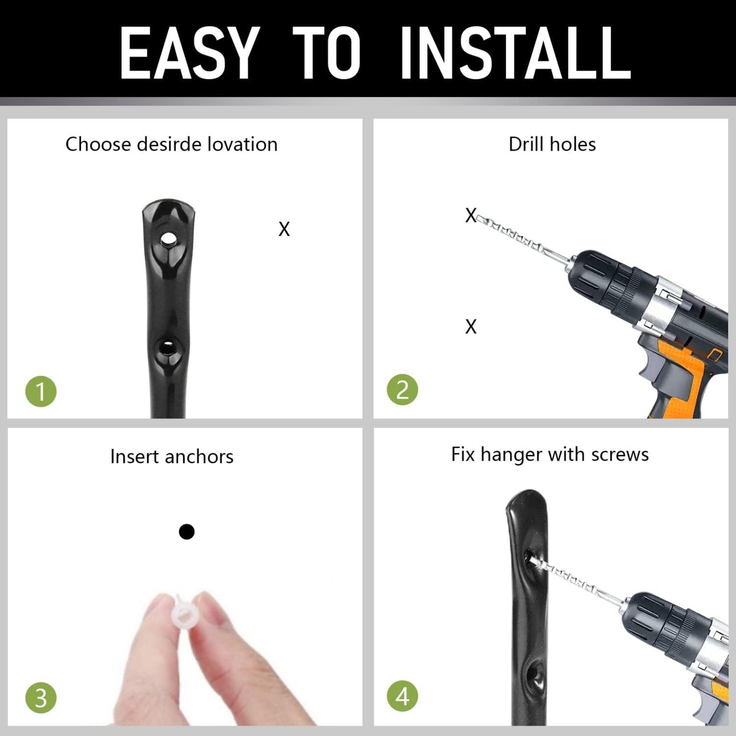 12 Pack Garage Hooks, 3.5Inch Utility Hooks, Heavy Duty Garage Storage Wall Hooks