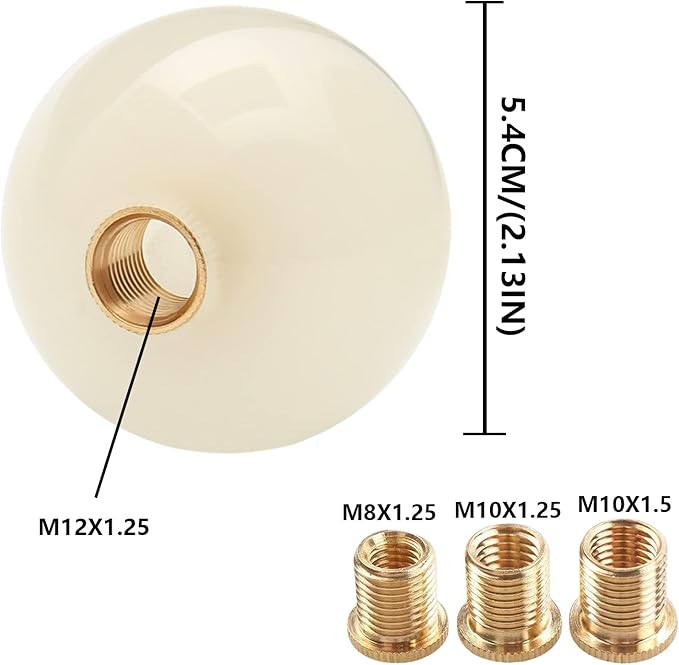 Round Ball Shift Knob Universal Luminous Gear Shift Knob 5 6 Speed for Manual Automatic Vehicles with Adapters (Cream to Blue)