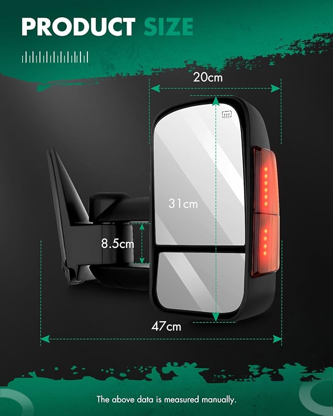 SCITOO Tow Mirrors Compatible with for 2003-2007 For Chevy Silverado 3500/Suburban 1500/2500 Tahoe 1500 HD Pickup Truck Power Adjusted Heated Turn Signal Light Black Towing Mirrors LH RH