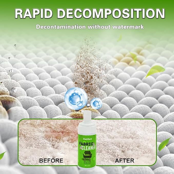 Upholstery Dry Cleaning Foam – No-Rinse Fabric Cleaner for Sofas, Couches & Car Seats, Quickly Lifts Stains & Dirt, Safe for Households with Kids & Pets, Easy-to-Use for Fresh & Spotless Furniture