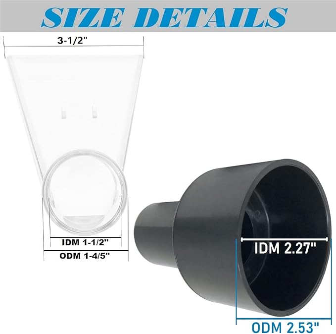 Happy Tree See-Through Extracting Accessory with 2-1/2" Reducer for Upholstery & Carpet Cleaning & Auto Detailing, Shop Vac Extractor Attachment for 10-20 Gallon Wet/dry Vacuum Cleaners