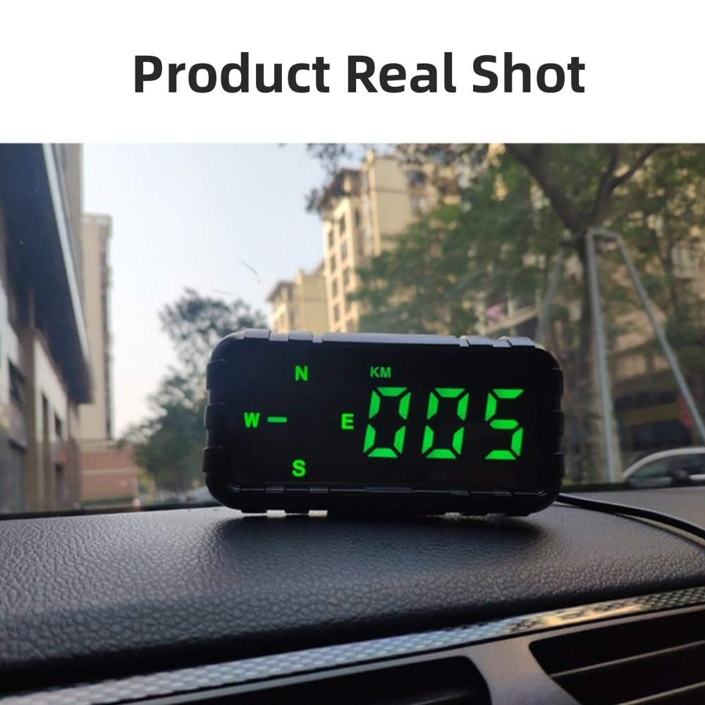 Heads Up Display for Car Digital GPS Speedometer kit MPH Odometer Automotive Compass for Dashboard HUD Fatigued Driving Alert Speeding Alarm for Trucks Golf cart All Vehicles (C3010)