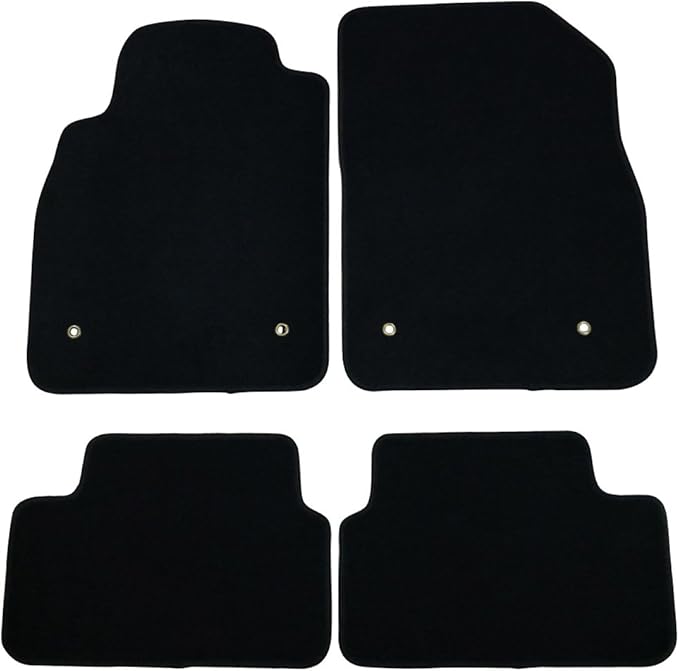 Floor Mats Compatible with 2008-2015 Chevrolet Cruze, 2016 Cruze Limited, Black Nylon Flooring Protection Interior Carpets by IKON MOTORSPORTS, 2009 2010 2011 2012 2013 2014 2015