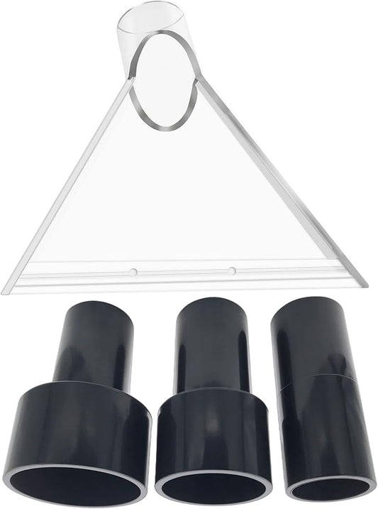 TunaMax Universal Work with All Shop Vacs Extractor Attachment with 1-1/4" & 1-7/8" & 2-1/2" Three Adapters for Upholstery & Carpet Cleaning & Auto Detailing, Large 7-1/2" Width Clear Head