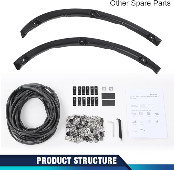 PIT66 Fender Flares Compatible with Ford F150 Styleside with 67.0"/78.8"/97.4" bed length models 2009-2014 (Do not fit Platinum and Raptor models) 4PCS Black Pocket Rivet Style Textured