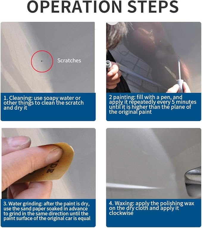 Touch Up Paint for Cars Paint Scratch Repair, Waterproof Auto Scratch Remover Pen (Light Silver)